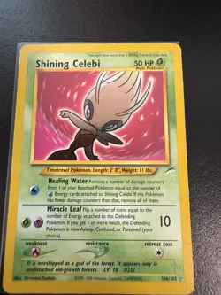 Pokemon TCG Shining Celebi Neo Destiny Holo Card 106/105 Unlimited Rare LP+ - Image 1