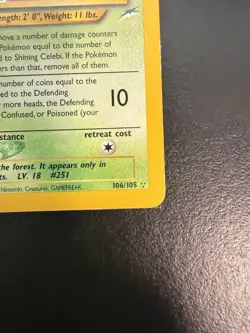 Pokemon TCG Shining Celebi Neo Destiny Holo Card 106/105 Unlimited Rare LP+ - Image 4