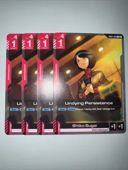 Gundam TCG GD02-109 Undying Persistence X4 Playset Card Game CCG English - Image 1