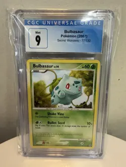 Bulbasaur 2007 Secret Wonders 77/132 Pokemon Card CGC 9 Mint - Image 1