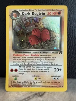 Pokemon Dark Dugtrio TCG Holo Card 6/82 Unlimited Team Rocket NM/LP - Image 1