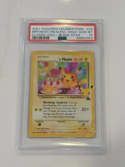 2021 Pokemon Celebrations Birthday Pikachu Holo PSA 10 Gem Mint Graded Card Rare - Image 1