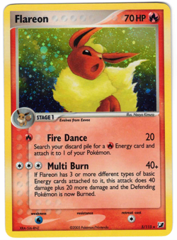 Flareon 5/115 EX Unseen Forces Holo Rare Pokemon Card - Image 1