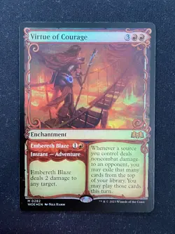 Virtue of Courage SHOWCASE FOIL - Wilds of Eldraine MTG - Image 1