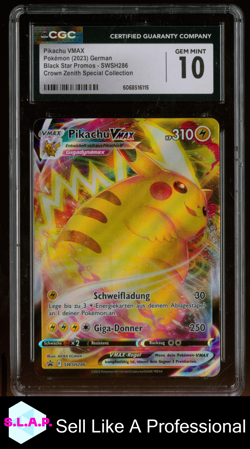 PIKACHU VMAX BLCK STR PROMOS - SWSH CROWN ZENITH SPECI4L COLL POKEMON CGC 10 - Image 1