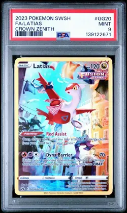 Latias GG20 PSA 9 Mint Full Art Holo Crown Zenith Pokemon Card 🔥🔥 - Image 1