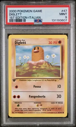 POKEMON PSA 9 DIGLETT 47/102 SET BASE 1st PRIMA EDIZIONE ITALIANO 2000 POP 16!🌏 - Image 1