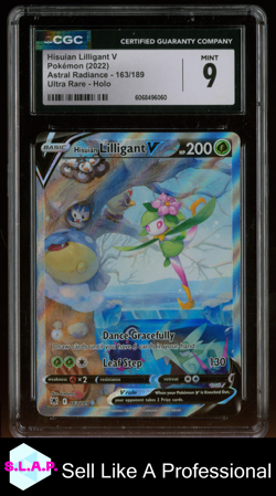 HISUIAN LILLIGANT V ASTRAL RADIANCE ULTRA RARE HOLO 163/189 POKEMON CGC 9 - Image 1
