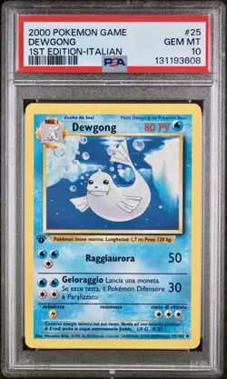 POKEMON PSA 10 DEWGONG 25/102 SET BASE 1st PRIMA EDIZIONE ITALIANO 2000 POP 11! - Image 1