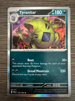 Pokemon TCG Tyranitar Scarlet & Violet - Paldea Evolved 135/193 Holo Holo Rare - Image 1