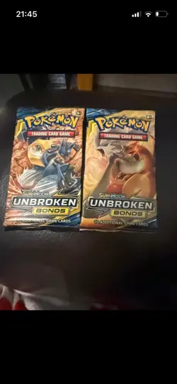 Pokemon TCG Sun & Moon Unbroken Bonds New Sealed 2 Booster Packs inc Charizard - Image 1