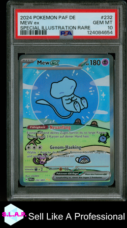 MEW EX SPECI4L ILL RARE POKEMON GER PAF DE-PALDEAN FATES 2024 232 PSA 10 - Image 1