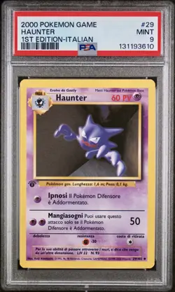 POKEMON PSA 9 HAUNTER 29/102 SET BASE 1st PRIMA EDIZIONE ITALIANO 2000 POP 23!🌏 - Image 1