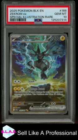ZEKROM EX SPECI4L ILLUSTRATION RARE POKEMON BLK EN-BLACK BOLT 2025 166 PSA 10 - Image 1