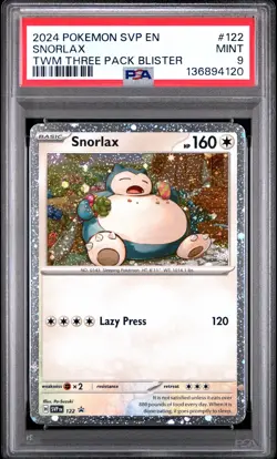 2024 POKEMON SVP EN-SV BLACK STAR PROMO #122 SNORLAX PSA 9 - Image 1