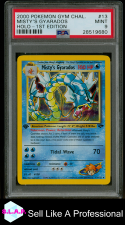 MISTY'S GYARADOS HOLO-1ST EDITION POKEMON GYM CHALLENGE 2000 13 PSA 9 - Image 1