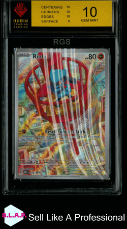 RIOLU POKEMON 010 2025 BLACK STAR PROMO MEG ETB MEGA LUCARIO GERMAN RGS 10 - Image 1
