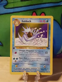 Golduck 35/62 PORTUGUESE Uncommon Non-Holo 1st Edition Fossil Set Pokemon LP - Image 1