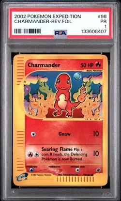 PSA 1 PR Charmander 98/165 Reverse Holo 2002 Expedition Pokemon Pop 4 - Image 5