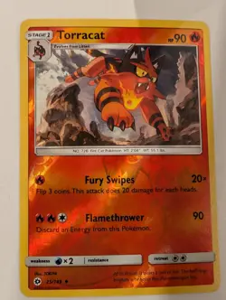 Torracat - 25/149 - Sun & Moon Base Set Pokemon Reverse Holo Foil Nice! - Image 1