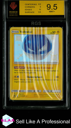 VOLTOBAL POKEMON SV13/SV94 2019 SUN & MOON HIDDEN FATES GERMAN RGS 9.5 - Image 1