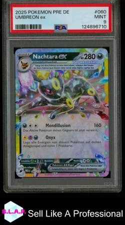 UMBREON EX POKEMON GERMAN PRE DE-PRISMATIC EVOLUTIONS 2025 060 PSA 9 - Image 1