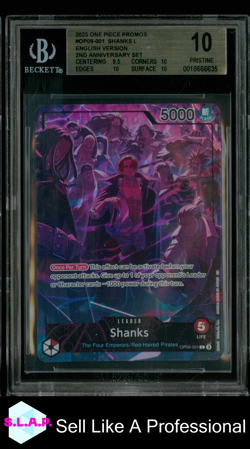 SHANKS L/(EN VERSION 2ND ANN. SET) 2025 ONE PIECE PROMOS OP09001 BGS 10 - Image 1