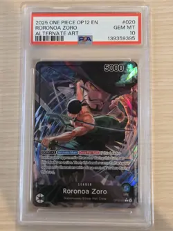 Roronoa Zoro Alt Art Leader OP12-020 Legacy of The Master PSA 10 - Image 2