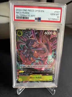 Nico Robin OP09-107 R Alternative Art Emperors in the New World One Piece PSA 10 - Image 1