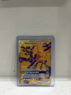 Pikachu & Zekrom GX SM248 Full Art Special Gold Promo Pokemon Card NM/M - Image 1
