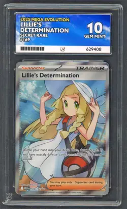 Pokemon Cards - ACE 10 Lillie's Determination 169/132 - Mega Evolution GEM MINT - Image 1