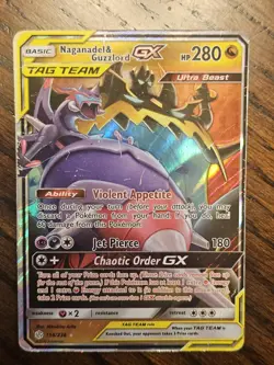 Naganadel & Guzzlord GX Cosmic Eclipse 2019 Secret Pokemon Card TCG - Image 1