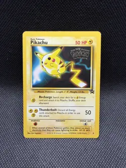 Pikachu #4 Black Star Promo Pokemon Card First Movie WB STAMP WOTC1999 - Image 1