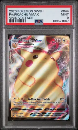PSA 9 Pikachu VMAX 044/185 Vivid Voltage Pokemon Card ⚡ SHIPS ASAP - Image 1