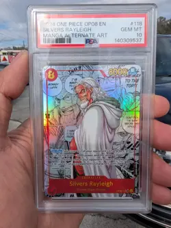 Silvers Rayleigh Manga OP08-118 Two Legends Foil One Piece Card PSA 10 - Image 1