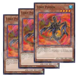 Yugioh - Lord Poison x 3 - 1st Edition NM - Plus Free Holo Card - Image 1