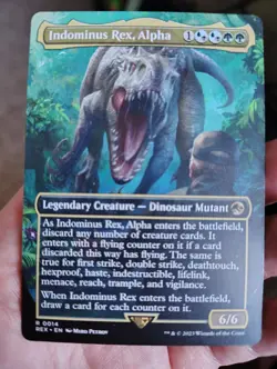 Indominus Rex, Alpha (Borderless) NM Jurassic World Magic The Gathering #14 - Image 1