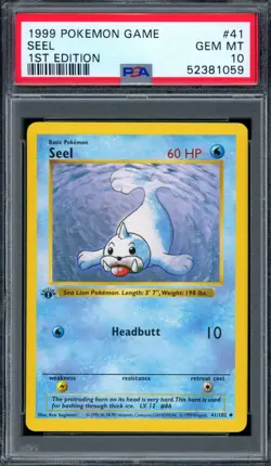 PSA 10 Pokemon 1999 Shadowless 1st Edition Base Set Seel #41 - Image 1