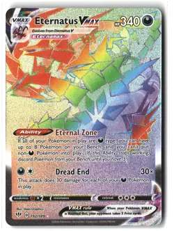 Eternatus VMAX ⭐ 192/189 Holo Rare Rainbow Darkness Ablaze 2020 Pokemon NM - Image 1