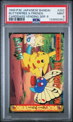 PSA 9 2025 CERT POP 21 BUTTERFREE & FRIENDS 1999 POKEMON JPN BANDAI CARDDASS 202 - Image 1