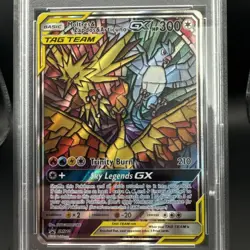 2019 POKEMON SUN & MOON # SM210 Zapdos Articuno Moltres TAG TEAM Graded PSA 10 - Image 2