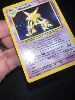 Pokemon TCG Alakazam Base Set Holo Card 1/102 Unlimited Rare NM - Image 2
