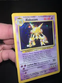 Pokemon TCG Alakazam Base Set Holo Card 1/102 Unlimited Rare NM - Image 3