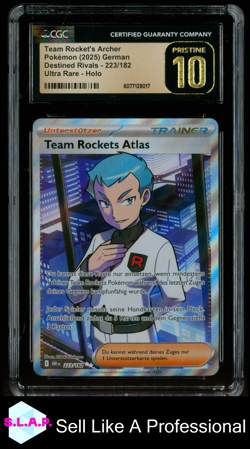 TEAM ROCKET'S ARCHER POKEMON 223 2025 DESTINED RIVALS DEUTSCH CGC 10 PRISTINE - Image 1