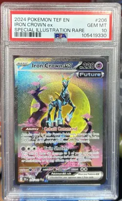 PSA 10 2024 Pokemon Temporal Forces Iron Crown Ex Illustration Rare No. 206 - Image 1