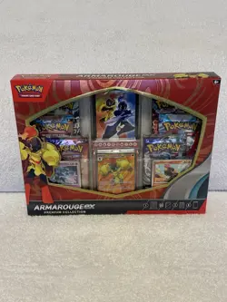 Pokemon- Armarouge Ex Premium Collection Box (6 Boosters, Sleeves & More) NEW - Image 1
