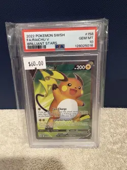 Raichu V Full Art #158 Pokemon Brilliant Stars PSA 10 - Image 1