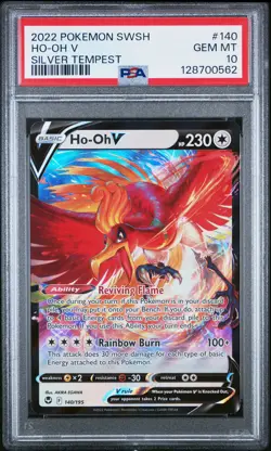 PSA 10 Ho Oh V #140 Pokemon SWSH Silver Tempest English 2022 - Image 1