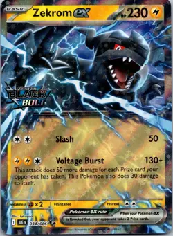 Pokemon TCG Zekrom Ex 034/086 Stamped Black Bolt - Image 1