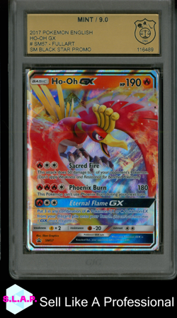 HO-OH GX POKEMON SM57 2017 BLACK STAR PROMO FULL ART ENGLISH GSG 9 - Image 1